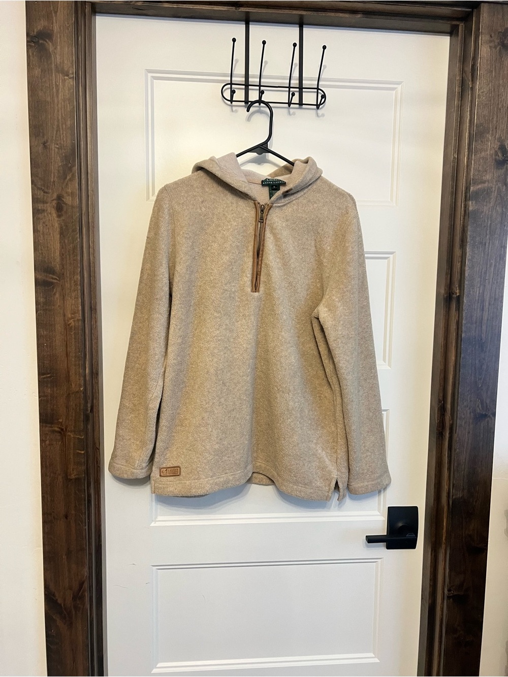 Ralph Lauren Tan Hooded Half-Zip Sweater